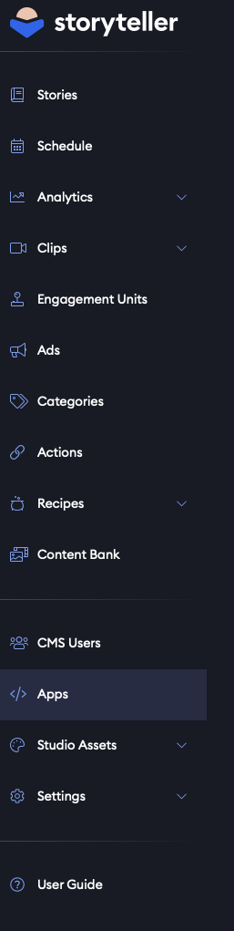 Apps in Storyteller CMS